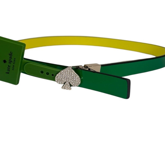 Kate Spade New York pavé spade reversible leather belt Large main image 4
